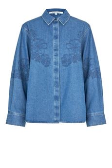 SECOND FEMALE SKJORTE, CORNELIA DENIM SHIRT, BLUE DENIM